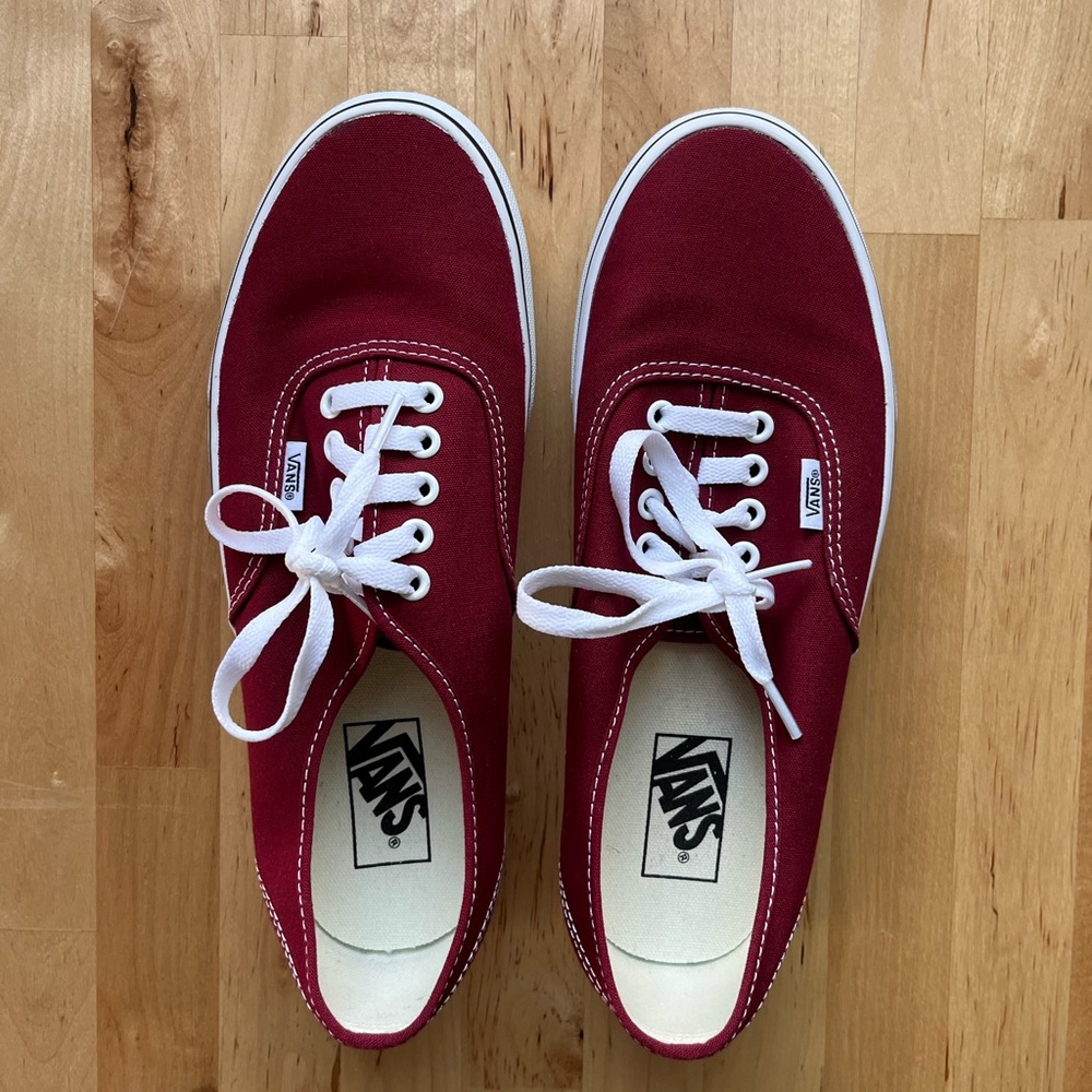 Burgundy Vans Authentics